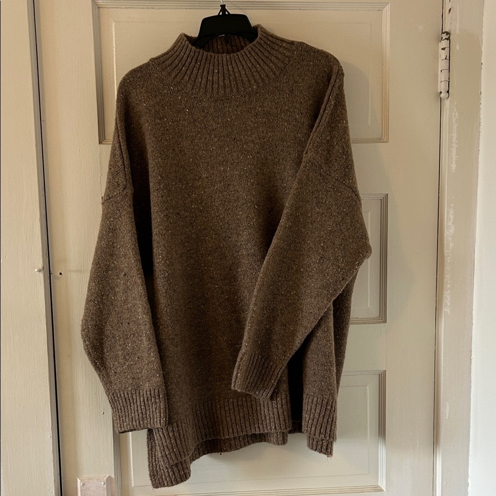 Cozy soft Heathered Brown Sweater